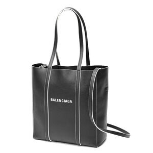 Balenciaga Tote Leather Black White